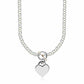 Sterling Silver Rhodium Plated Rolo Chain Necklace with a Heart Toggle Charm