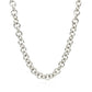 Sterling Silver Rhodium Plated Rolo Chain Necklace with a Heart Toggle Charm