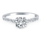 14k White Gold Diamond Engagement Ring Mounting with Shared Prong Diamonds