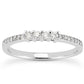 14k White Gold Wedding Band with Pave Set Diamonds and Prong Set Diamonds