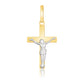 14k Two Tone Gold Crucifix Motif Pendant