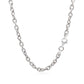 Sterling Silver Rhodium Plated Chain Bracelet with a Flat Heart Motif Station