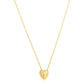 14k Yellow Gold High Polish Scribbles Heart Necklace