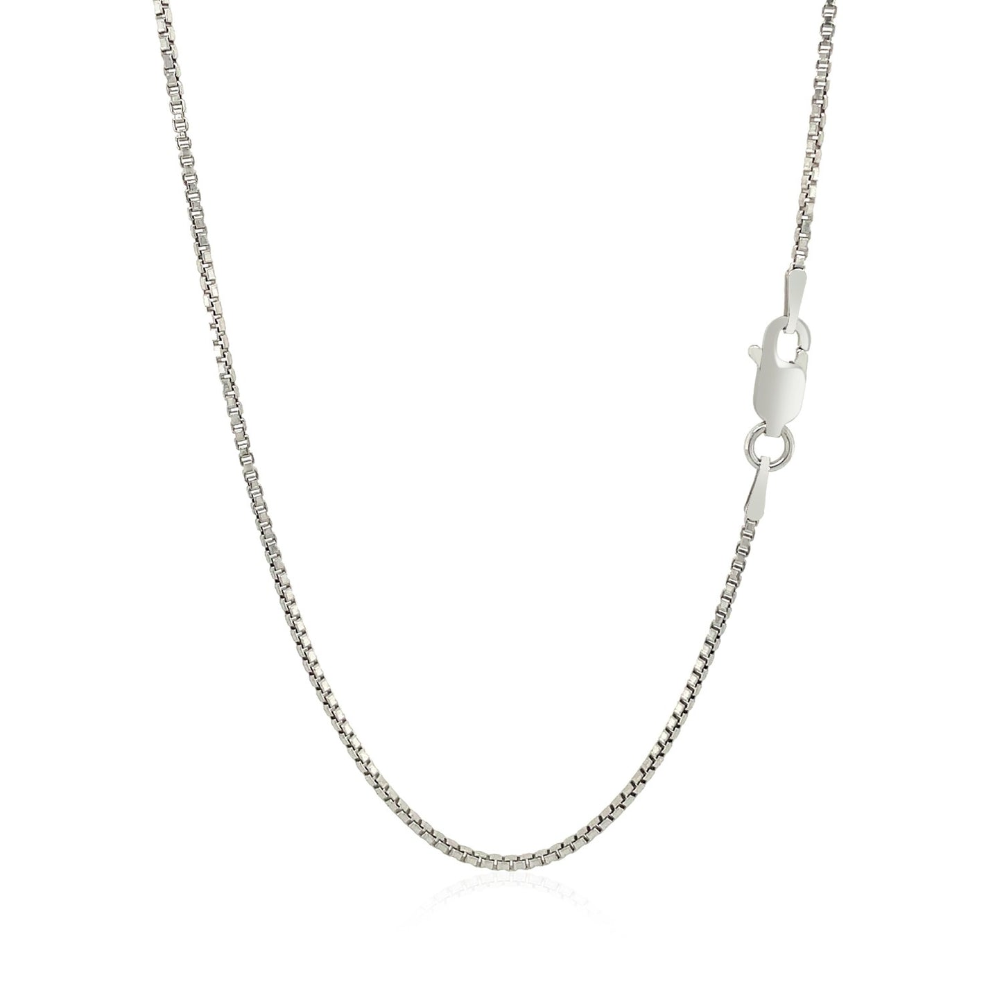 Sterling Silver Rhodium Plated Box Chain (1.30 mm)