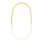 14k Yellow Gold Oval Chain Necklace with Pearls