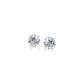 14k White Gold 3mm Faceted White Cubic Zirconia Stud Earrings