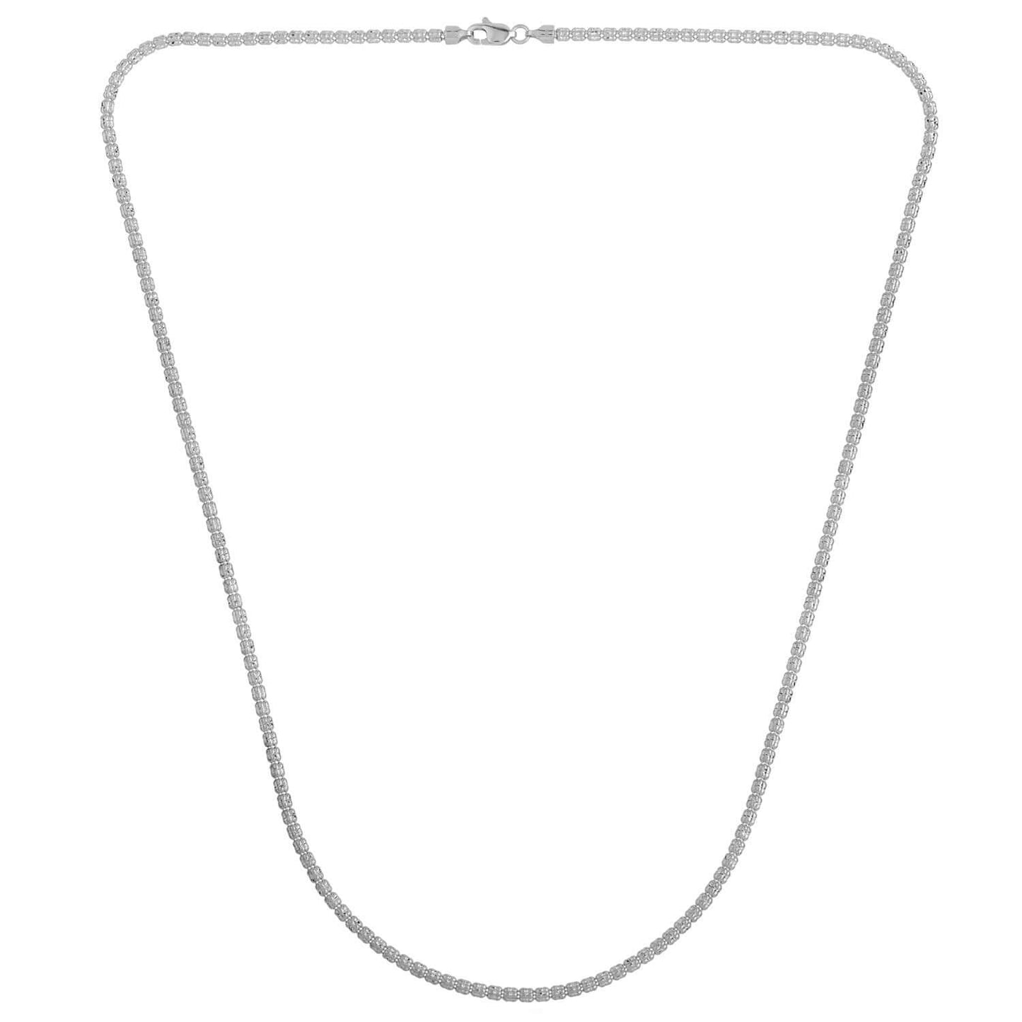 Ice Barrel Chain in 14k White Gold (2.7 mm)