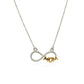 Sterling Silver Two Toned Mom Necklace with Cubic Zirconias