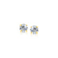 14k Yellow Gold Stud Earrings with White Hue Faceted Cubic Zirconia(3mm)