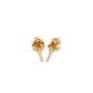 14k Yellow Gold Stud Earrings with White Hue Faceted Cubic Zirconia(3mm)