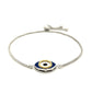 Sterling Silver Adjustable Two Toned Enameled Evil Eye Friendship Bracelet