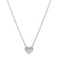 14k White Gold Polished Mini Heart Necklace