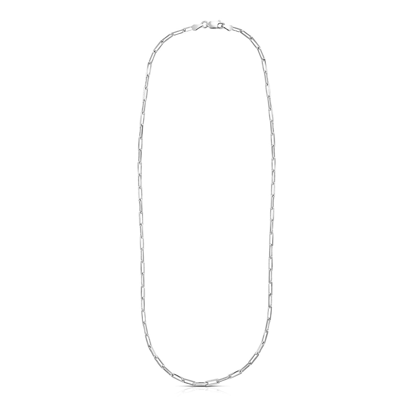 Sterling Silver Rhodium Plated Paperclip Chain (3.00 mm)