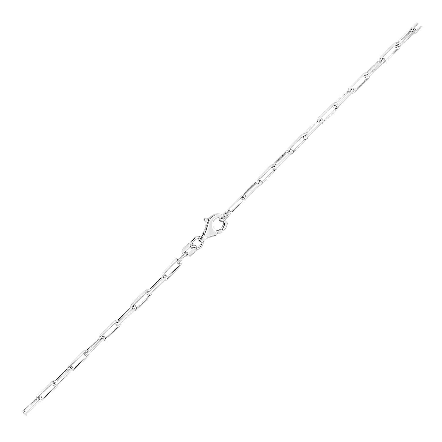 Sterling Silver Rhodium Plated Paperclip Chain (3.00 mm)