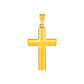 14k Yellow Gold Reversible Textured Cross Pendant