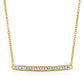 14k Yellow Gold Necklace with Gold and Diamond Bar (1/10 cttw)