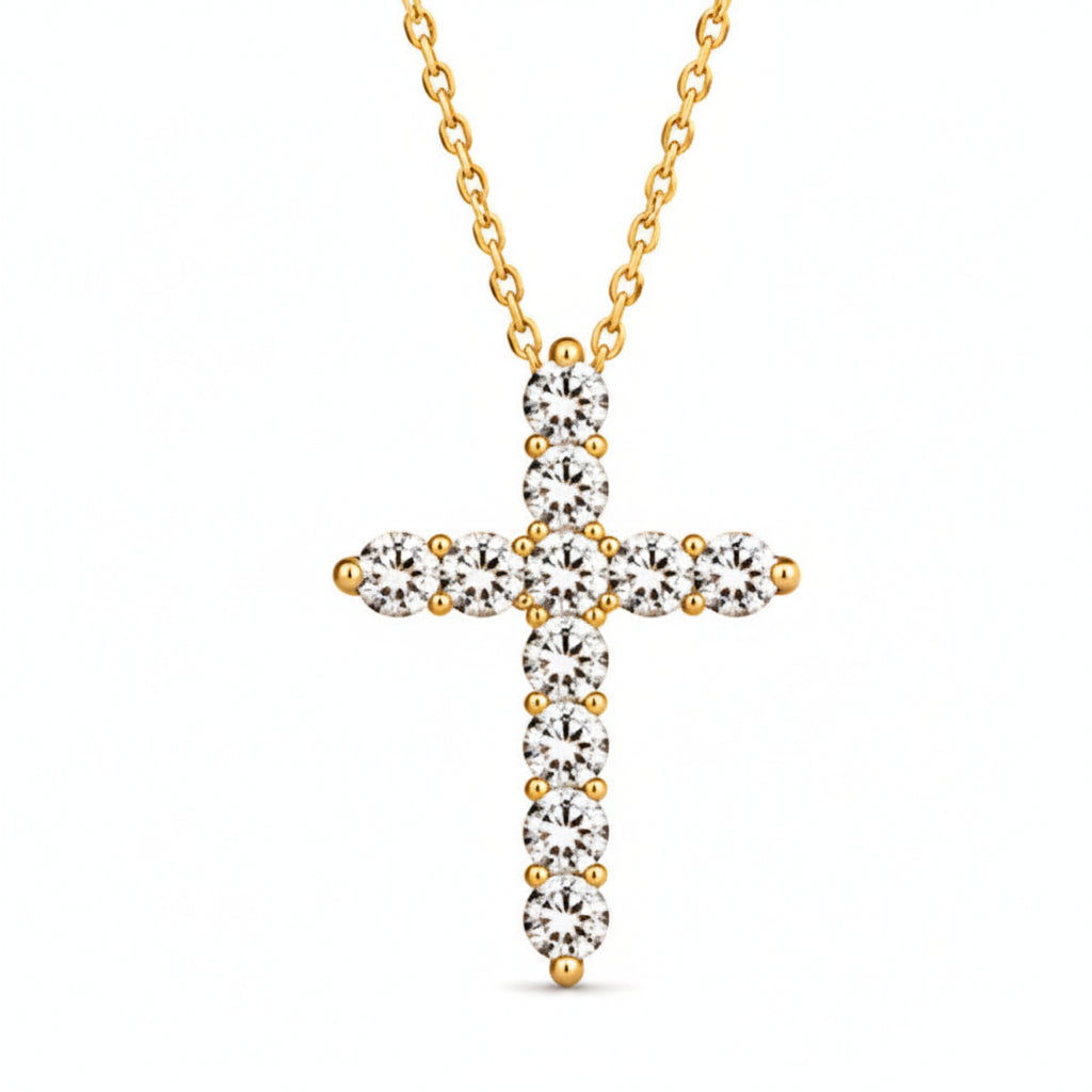 Diamond QT Cross Necklace