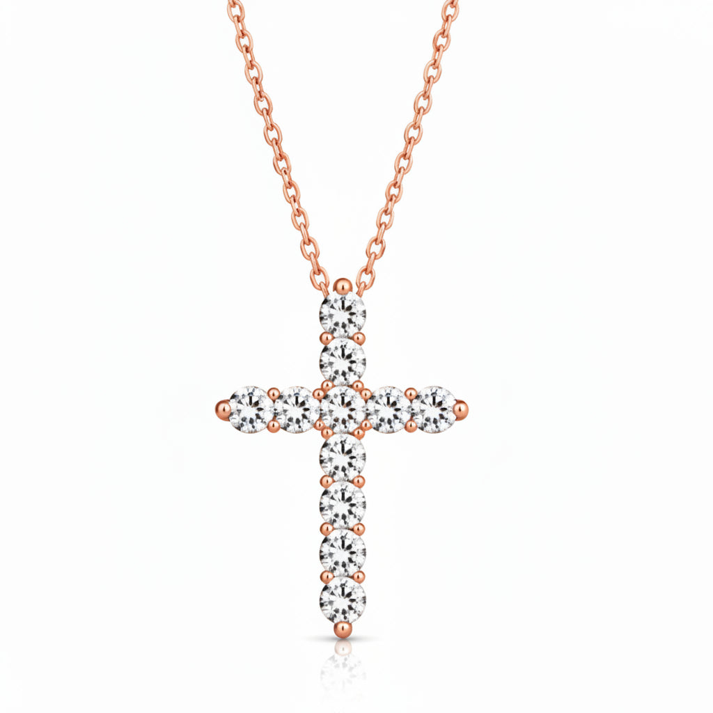 Diamond QT Cross Necklace