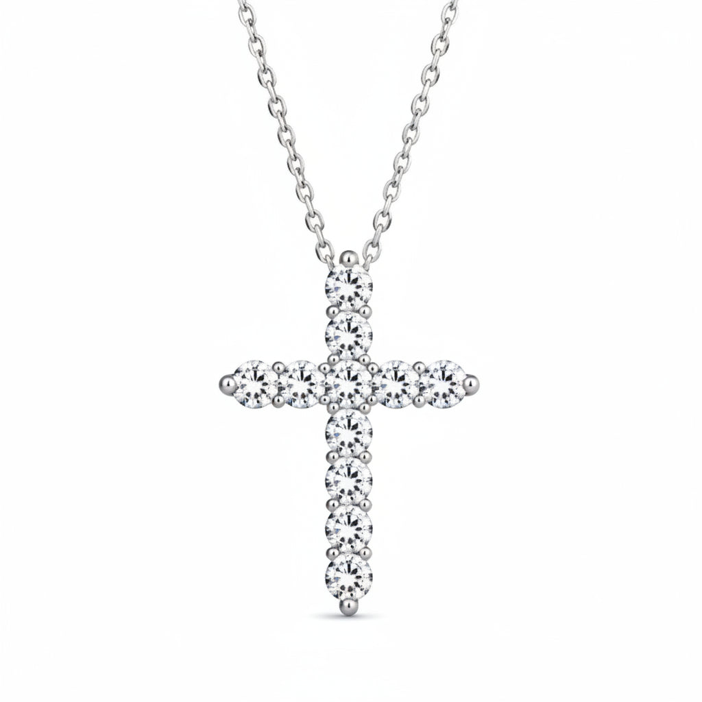 Diamond QT Cross Necklace