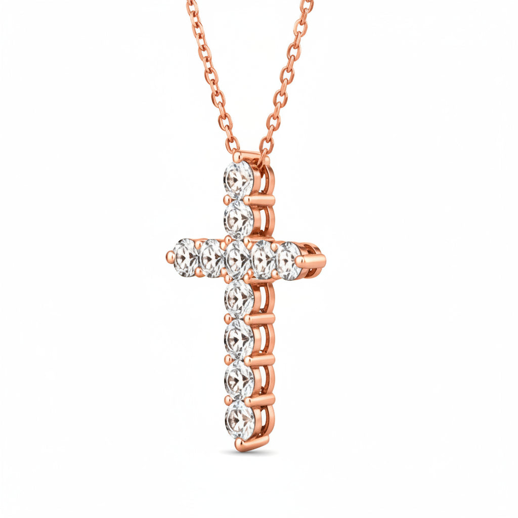 Diamond QT Cross Necklace