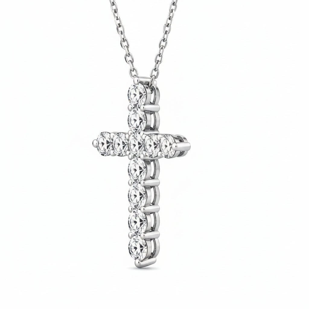 Diamond QT Cross Necklace