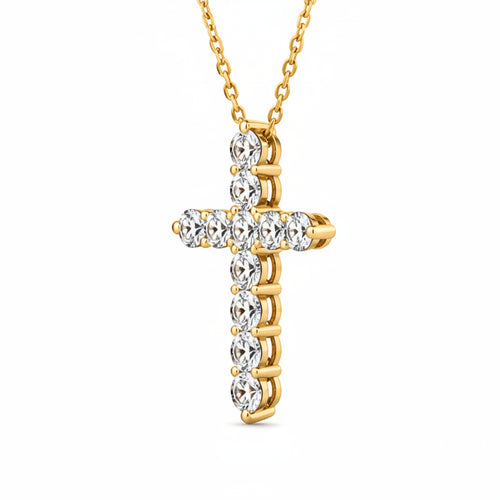 Diamond QT Cross Necklace